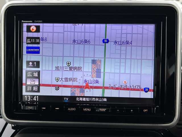 スズキ スペーシア カスタム HYBRID XS ターボ 道北・旭川 2021(令3)年 6.4万km ブルーイッシュブラックパール3 /４WD//禁煙車//スズキセーフティセンス/デュアルカメラブレーキサポート/誤発進抑制機能/車線逸脱警報/ふらつき警報/先行車発進お知らせ機能/標識認識機能/ハイビームアシスト/アダプティブクルーズコントロール//純正ナビ/CD/DVD/SD/BT/TV//バックカメラ//両側パワースライドドア//前席シートヒーター//社外ドライブレコーダー前後//社外エンジンスターター//HUD//リアサーキュレーター//オートエアコン//ミラーヒーター//ハーフレザーシート//革巻きステアリング//ステアリングスイッチ//パドルシフト//アイドリングストップ//オートエアコン//LEDヘッドライト//LEDフォグランプ//LEDフロントイルミネーション//ミラーウィンカー//電動格納ミラー//ドアバイザー//スペアキー//夏タイヤ純正AW積込み//保証書//取説