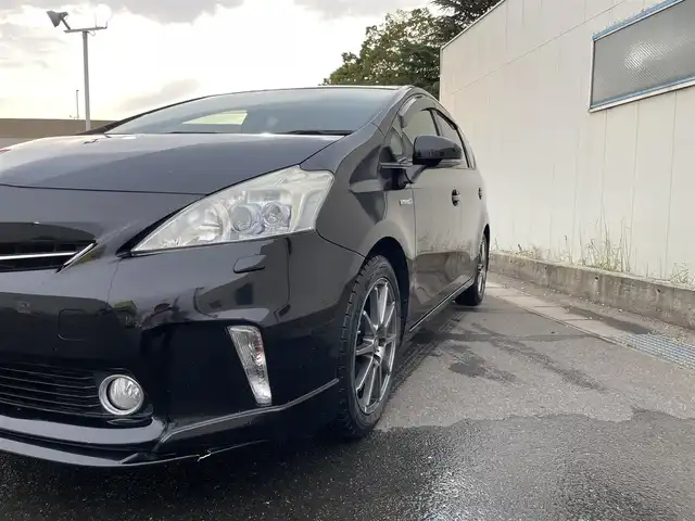 トヨタ プリウス α S ツーリングセレクション 福島県 2013(平25)年 11.8万km ブラック (株)IDOMが運営する【じしゃロン福島店】の自社ローン専用車両になります。こちらは現金またはオートローンご利用時の価格です。自社ローンご希望の方は別途その旨お申付け下さい/・社外エクリプスナビ（AM/FM/CD/DVD)/・バックカメラ/・ステアリングスイッチ/・ETC/・社外１７インチアルミ/・純正１７インチアルミタイヤ積込