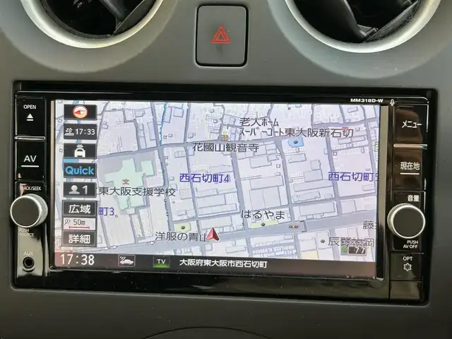 日産 ノート X 大阪府 2018(平30)年 0.4万km ブリリアントホワイトパール 純正ナビ7インチ/フルセグTV/CD/DVDBT/全方位モニター/コーナーセンサー（前後）/純正ETC/純正ドラレコ/純正フロアマット/純正AW/スマートキー×2/アイドリングストップ/盗難防止装置/衝突被害軽減装置/レーンキープアシスト/保証書/説明書