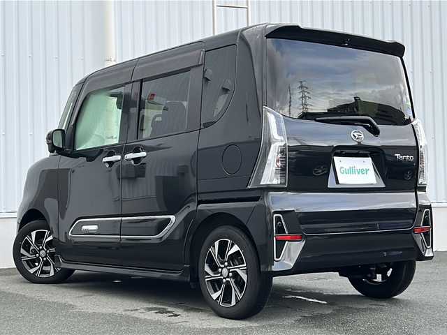 ダイハツ タント カスタム X スタイルセレクション 三重県 2021(令3)年 2.8万km ブラックマイカメタリック 純正ナビ/両側パワースライドドア/前席シートヒーター/スペアキー/USB給電ポート/ウィンカーミラー/レーンキープアシスト/衝突軽減ブレーキ/コーナーセンサー/オートライト/LEDヘッドライト/シートリフター/ハーフレザーシート/ステアリングリモコン/サイド・リアスポイラー/リヤサンシェード/アイドリングストップ/電動格納ミラー/禁煙車