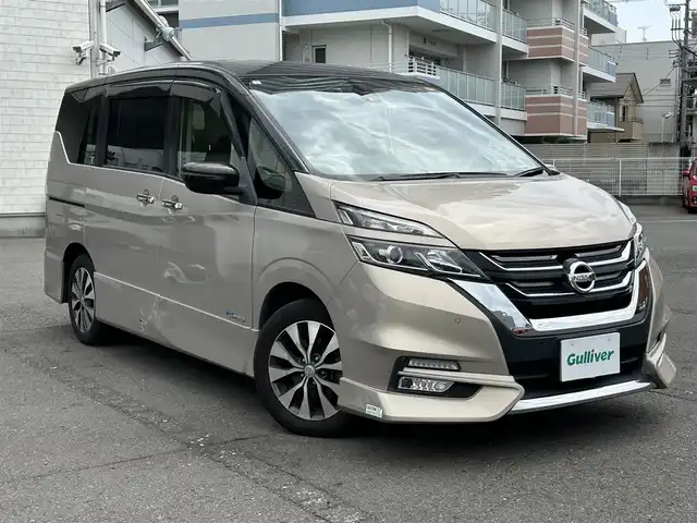 日産 セレナ ハイウェイスター G プロパイロットED 静岡県 2017(平29)年 10万km カシミヤグレージュ 2トーン ワンオーナー/両側パワースライドドア/純正メモリナビ・フルセグTV/DVD/CD/BD/USB/SD/Bluetooth/バックカメラ/フリップダウンモニター/エマージェンシーブレーキ/プロパイロット/LEDライト/スマートキー/プッシュスタート/新車時保証書/取扱説明書