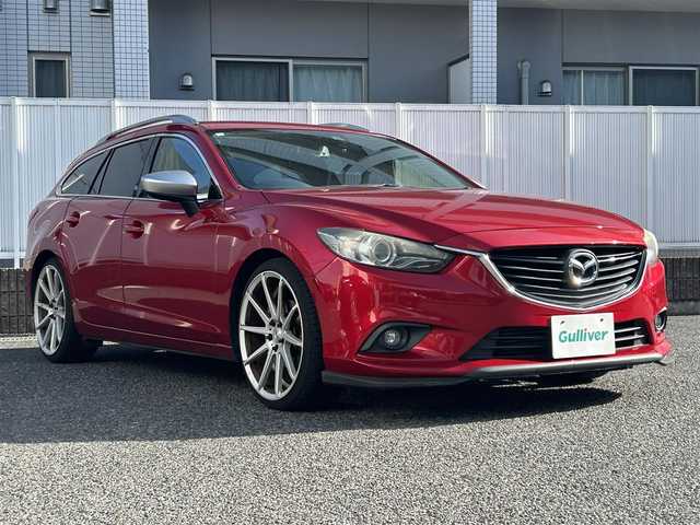 マツダ アテンザ ワゴン XD 愛知県 2014(平26)年 15.2万km ソウルレッドプレミアムメタリック 社外SDナビ/(FM/AM/CD/DVD/BT/USB/iPod/AUX/フルセグ)/バックカメラ/ディーゼル/ターボ/ルーフレール/HIDヘッドライト/フォグランプ/社外AW20インチ/電動格納ミラー/ETC/アイドリング/プッシュスタート/スマートキー/ABS/保証書
