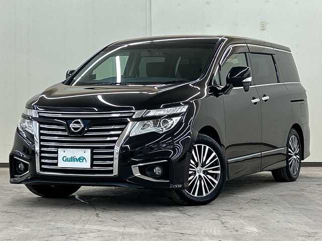 日産 エルグランド 250ハイウェイスター プレミアム 道央・札幌 2014(平26)年 12.6万km ファントムブラック ４WD//純正メモリナビ//フルセグTV//BT・ＳＤ・CD・DVD・ＡＭ・ＦＭ・ＵＳＢ・ＡＵＸ//バックカメラ//両側パワースライドドア//後席用モニター//ドライブレコーダー（前後）//積み込み冬タイヤ//横滑り防止装置//純正エンジンスターター//オットマン//クルーズコントロール//ダブルエアコン//レーダー探知機//ビルトインＥＴＣ//フォグランプ//スペアキー