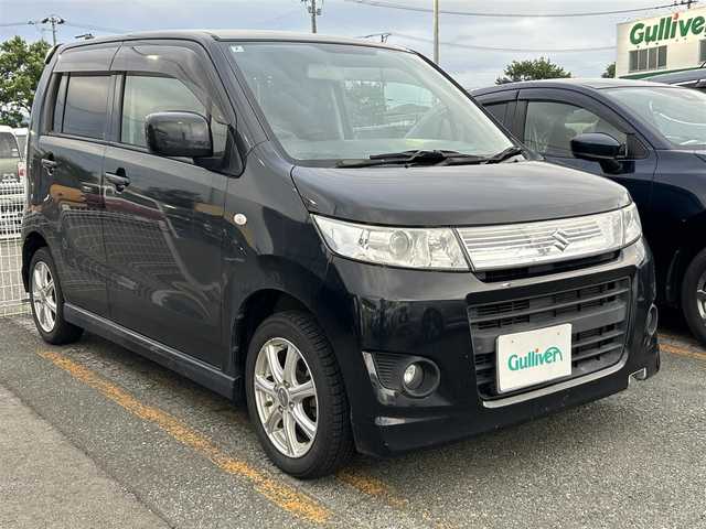 スズキ ワゴンＲ スティングレー X 岩手県 2010(平22)年 10.2万km ブルーイッシュブラックパール3 社外オーディオ/（CD/AUX）/エンジンスターター/シートカバー/Fフォグ/取扱説明書/保証書