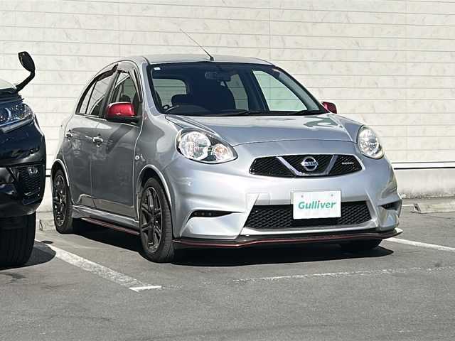 日産 マーチ ニスモ 静岡県 2014(平26)年 7.4万km ブリリアントシルバー /純正ナビ/地デジTV//純正CD/DVD/Bluetooth//バックカメラ//純正16インチAW//スマートキー//オートライト//ETC//ディスチャージ