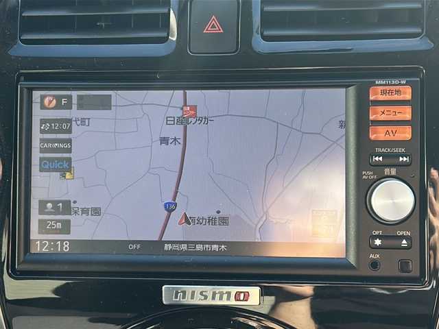 日産 マーチ ニスモ 静岡県 2014(平26)年 7.4万km ブリリアントシルバー /純正ナビ/地デジTV//純正CD/DVD/Bluetooth//バックカメラ//純正16インチAW//スマートキー//オートライト//ETC//ディスチャージ