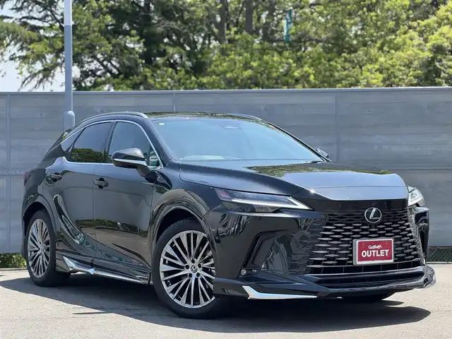 レクサス ＲＸ 350h バージョンL 三重県 2023(令5)年 0.5万km グラファイトブラックガラスフレーク セーフティシステムプラス/OPモデリスタF・S・Rエアロ/OPパノラマルーフ/OPデジタルインナーミラー/14インチタッチディスプレイオーディオ/・車載コネクティッドナビ/・エージェント(音声対話サービス)/・地デジTV/・AppleCarPlay/AndroidAuto/・プレミアムサウンドシステム(12スピーカー)/パノラミックビューモニター/レーダークルーズコントロール/レーンキープアシスト/ブラインドスポットモニター/ハンズフリーパワーバックドア /ダークセピアセミアニリン革シート/シートヒーター(運転席/助手席/後席)/ベンチレーション(運転席/助手席/後席)/10WAYパワーシート(運転席/助手席)/後席電動リクライニング/電動格納機能/ビルトインETC2.0/純正21インチアルミホイール/3連フルLEDヘッドランプ/LEDフロントフォグランプ/スマートキー×2/新車時保証書/取扱説明書