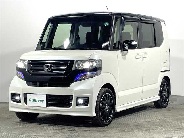 ホンダ Ｎ ＢＯＸ カスタム G ターボ Lパッケージ 大阪府 2015(平27)年 2.3万km プレミアムホワイトパールⅡ 純正ナビ(フルセグ/DVD再生/Bluetooth) 衝突軽減 両側パワースライドドア バックカメラ ETC クルコン ハーフレザー オートライト スマートキー プッシュスタート 電格ミラー USB