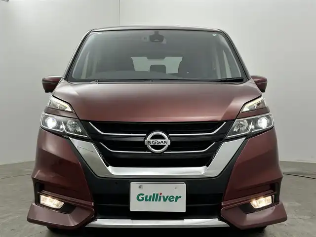 日産 セレナ ハイウェイスター Vセレクション 岡山県 2018(平30)年 7万km マルーンレッド 純正９インチナビ/【Bluetooth/フルセグTV/CD/DVD/Blu-ray】/エマージェンシーブレーキ/アラウンドビューモニター/両側電動スライド/クルーズコントロール/純正ドライブレコーダー（前）/ビルトインＥＴＣ/ＬＥＤヘッドライト/フォグランプ/オートライト/純正フロアマット/踏み間違い防止/ISOFIX/後席サンシェイド/ステアリングスイッチ/チルトステアリング/シートリフター/シートバックテーブル/ウインカーミラー/ドアバイザー