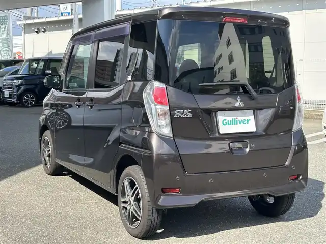 三菱 ｅＫスペース G セーフティパッケージ 福岡県 2019(平31)年 2.6万km オークブラウンメタリック ワンオーナー/純正ディーラーナビ（MM318D-WM）/（AM/FM/BT/CD/DVD/フルセグTV）/片側パワースライドドア/運転席シートヒーター/バックカメラ/ETC/前方ドライブレコーダー/LEDライト/アイドリングストップ/フロアマット/社外14インチアルミホイール/ドアバイザー/ステアリングスイッチ/プッシュスタート/横滑り防止装置/衝突被害軽減システム/取扱説明書/保証書