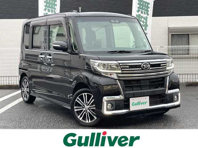ダイハツ タント カスタム RS トップED SA Ⅲ 三重県 2017(平29)年 7.9万km ブラックマイカメタリック 登録時79047km/禁煙車/純正８インチＳＤナビ/・フルセグ・Ｂｌｕｅｔｏｏｔｈ・ＨＤＭＩ・ＵＳＢ/・CD/DVD・SD・AM/FM/両側パワースライドドア/シートヒーター/衝突軽減ブレーキ/ＡＵＴＯライト/ＡＵＴＯハイビーム/ＬＥＤヘッドライト/革巻きステアリング/ETC/アイドリングストップ/電動格納ミラー