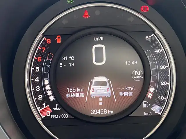 アバルト ５９５ ツーリズモ 栃木県 2018(平30)年 4万km グレーＭ 純正ディスプレイオーディオ/AppleCarPlay/赤革/ETC/社外ドラレコ/リアソナー/キセノンヘッドライト/純正17インチAW