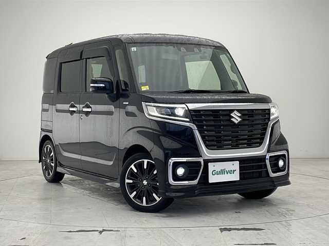 スズキ スペーシア カスタム HYBRID XS 沖縄県 2021(令3)年 5.9万km ブルーイッシュブラックパール3 社外ナビゲーション/ＣＤ/ＢＴ/ＤＶＤ/ワンセグＴＶ/両パワスラドドア/ビルドインETC/サーキュレーター/純正アルミホイル15インチ/デュアルサポートブレーキ/純正フロアマット/ハーフレザーシート