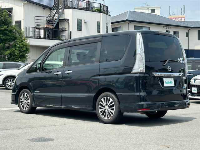 日産 セレナ HWS S HV Vセレ +SeftyⅡ 静岡県 2016(平28)年 9万km ダイヤモンドブラック 純正メモリナビ（Ｂｌｕｅｔｏｏｔｈ，ＣＤ，ＤＶＤ，フルセグＴＶ）/全方位カメラ/前後コーナーセンサー/ＨＩＤヘッドライト/スマートキー/純正アルミホイール/アイドリングストップ/ＥＴＣ/プッシュスタート/パワーステアリング/パワーウィンドウ/ダブルオートエアコン/クルーズコントロール/３列シート/ウォークスルー/純正フロアマット/両側パワースライドドア/ABS/横滑り防止装置/レーンキープアシスト/オートライト/ダブルエアバック/衝突軽減システム