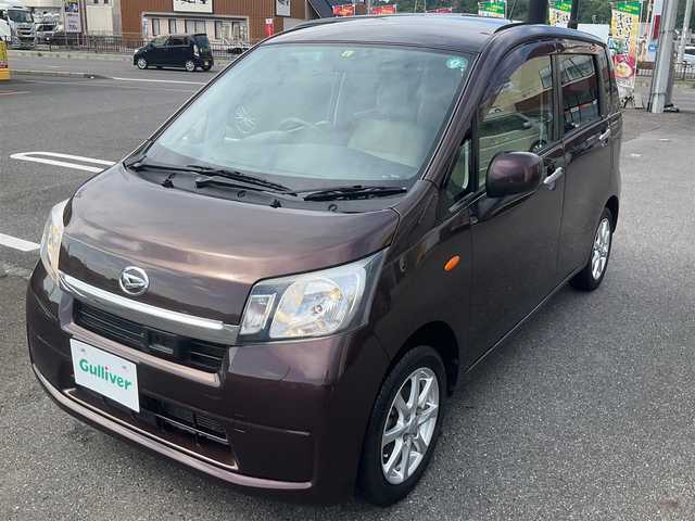 ダイハツ ムーヴ X SA 滋賀県 2014(平26)年 5.2万km プラムブラウンクリスタルマイカ ワンオーナー/純正14インチアルミホイール/ATOTO9インチディスプレイオーディオ/・CarPlay、AndroidAuto/・Bluetooth音楽再生/・Bluetoothハンズフリー電話/バックカメラ/社外ETC/SA（スマートアシスト）/・衝突回避支援ブレーキ機能/・先行車発進お知らせ機能/・誤発進抑制機能（前方）/助手席アンダートレイ/純正フロアマット/取扱説明書/保証書/スペアキー/