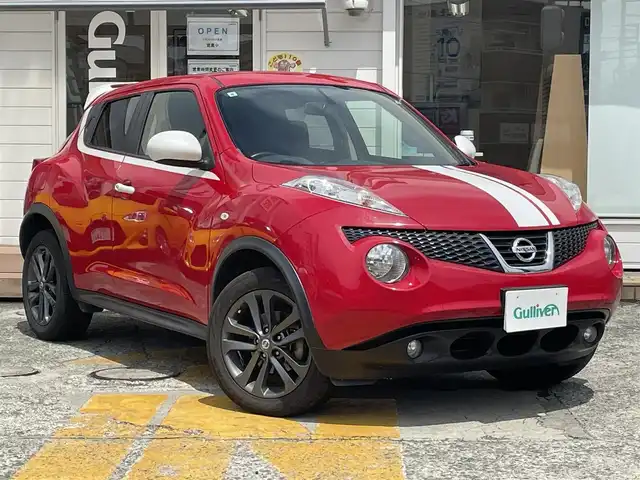日産 ジューク 15RX パーソナライズパック 神奈川県 2013(平25)年 6.5万km パッションレッド 純正メモリナビ/　（CD・DVD・Bluetooth）/フルセグTV/バックカメラ/純正17インチAW/スマートキー×2/保証書/取扱説明書