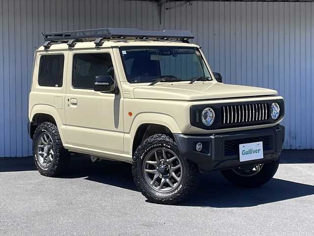 スズキ ジムニー XC 長野県 2020(令2)年 2.3万km シフォンアイボリーM ４WD/レーダーブレーキ /パイオニア8インチナビフルセグTV/バックカメラ/ETC/純正16インチアルミ/オールテレインタイヤ/社外AW付きタイヤ積込/ルーフキャリア/社外グリル/背面ラダー/保証書・取説