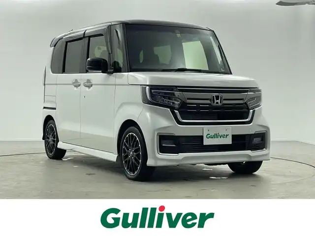 ホンダ Ｎ ＢＯＸ カスタム L ターボ コーディネートスタイル 福井県 2021(令3)年 3.5万km 白Ⅱ 社外メモリナビ/　Bluetooth/CD/DVD/フルセグTV/バックカメラ/コーナーセンサー/プッシュスタート/スマートキー/ACC/横滑り防止装置/盗難防止装置/衝突軽減装置/レーンキープアシスト/両側パワースライドドア/ハーフレザーシート/シートヒーター/LEDライト/オートライト/社外フロアマット/USB入力端子/ETC/ドライブレコーダー前後