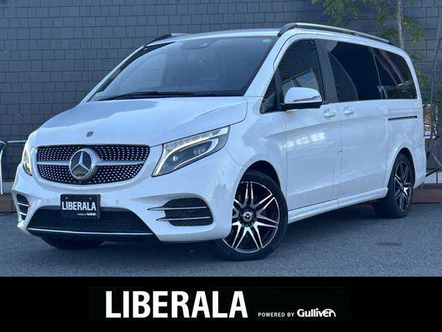 メルセデス・ベンツ Ｖ２２０ d AVG ロング AMGライン 滋賀県 2020(令2)年 1.9万km ロッククリスタルホワイト パノラマスライディングルーフ/純正メモリナビ/【フルセグTV/BT】/リアエンターテイメントシステム/360°カメラ/ETC2.0/ドライブレコーダー/Burmesterサウンドシステム/両側パワースライドドア/電動リアゲート/ルーフレール/本革レザーシート（黒）/シートヒーター/アクティブブレーキアシスト/ブラインドスポットアシスト/レーンキープアシスト/純正フロアマット