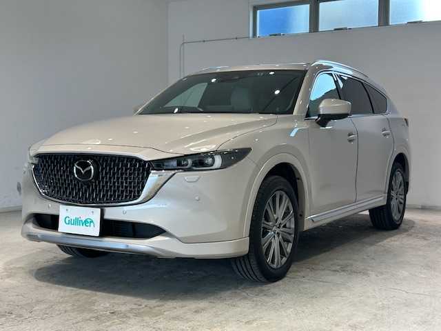 マツダ ＣＸ－８ XD エクスクルーシブモード 宮城県 2023(令5)年 2.1万km ライトグレーメタリック 4WD/サンルーフ/BOSEサウンドシステム/デジタルインナーミラー/純正ナビ/360°ビュー・モニター/バック、フロント、サイドカメラ/フルセグTV/Bluetooth/アイアクティブセンス/・プリクラッシュセーフティー/・マツダ・レーダー・クルーズ・コントロール/・車線逸脱警報システム/・ブラインドスポットモニター/・リア・クロス・トラフィック・アラート/・レーンキープ・アシスト・システム/ダウンヒルアシストコントロール/前後コーナーセンサー/MTモード付きAT/3列シート/ステアリングヒーター/本革レザーシート/シートメモリ/エアーシート/ヒートシーター/パワーシート/ルーフレール/電動リアゲート/LEDヘッドライト/オートライト/純正アルミホイール/純正フロアマット/前後ドライブレコーダー/ETC