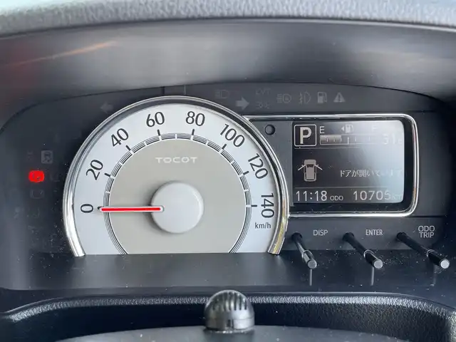 ダイハツ ミラ トコット G SA Ⅲ 兵庫県 2018(平30)年 1.1万km レモンスカッシュクリスタルM 純正ナビ/全周囲カメラ/ドライブレコーダー/スマートアシスト３/LEDヘッドランプ/オートライト/ボディ同色ドアミラー（電動オート格納機能付）/シルバーアウトサイドドアハンドル/車速感応式フロントワイパー/プライバシーガラス/メッキインサイドドアハンドル/ファブリック貼ドアトリム/メッキリング付ホワイト/ベージュツートン文字盤アナログメーター/ホワイト文字TFTマルチインフォメーションディスプレイ/SRSエアバック（運転席/助手席/サイド/カーテン）/ウレタン製シフトノブ/メッキシフトノブボタン/メッキシフトパネル加飾/プッシュ式オートエアコン/LED式フロントパーソナルランプ/バニティミラー（運転席/助手席）/ヘッドレスト別体型パイピング付ファブリックシート（運転席）/シートヒーター（運転席/助手席）/ＥＴＣ/アイドリングストップ/プッシュスタート/スマートキー/車速感応ドアロック