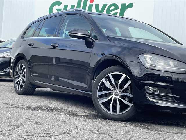 フォルクスワーゲン ゴルフ ヴァリアント TSIハイライン 福島県 2017(平29)年 8.1万km 黒 ワンオーナー/純正ナビ/・ＣＤ/・ＤＶＤ/・ＵＳＢ/・ＡＵＸ/・Ｂｌｕｅｔｏｏｔｈ/バックカメラ/クルーズコントロール/ビルトインＥＴＣ/ドライブレコーダー/オートホールド/純正フロアマット