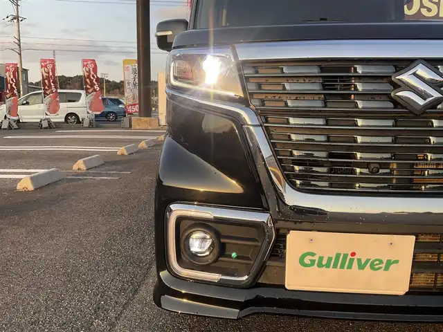 スズキ スペーシア カスタム HYBRID XS 滋賀県 2020(令2)年 6.9万km ブルーイッシュブラックパール3 車検R9年1月迄/スズキセーフティーサポート/ストラーダSDナビ/・Bluetooth・フルセグTV/全方位モニター/パーキングサポート/ヘッドアップディスプレイ/USBソケット/両側パワースライドドア/ハーフレザーシート/シートヒーター/LEDヘッドライト/LEDフォグランプ/ETC/革巻きステアリングホイール/スリムサーキューレーター/パーソナルテーブル/純正15インチアルミホイール/取説/保証書/スペアキー/