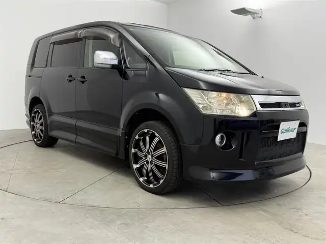 三菱 デリカＤ：５ ROADEST G Navi P 愛知県 2008(平20)年 16.9万km ディープブラックマイカ ・ワンオーナ/・保証書/・社外デジタルインナーミラー/・取扱説明書/・電動格納ミラー/・バイザー/・パドルシフト/・ウィンカーミラー/・フォグライト/・シートリフター