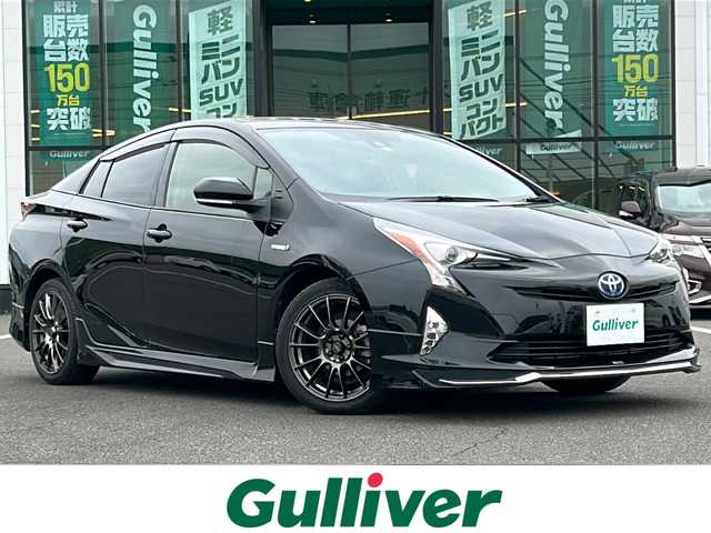 トヨタ プリウス S ツーリングセレクション 岡山県 2016(平28)年 8.1万km アティチュードブラックマイカ モデリスタ/純正9型ナビ/（AM.FM.BT.TV.DVD.CD）/トヨタセーフティセンス/・プリクラッシュセーフティ/・アダプティブクルーズコントロール/・オートマチックハイビーム/・レーンキープアシスト/合皮シート/シートヒーター/アイドリングストップ/びるといんETC/社外17インチアルミ/LEDヘッドライト