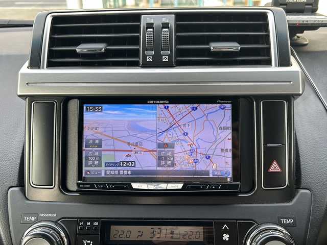 トヨタ ランドクルーザー プラド TX Lパッケージ 愛知県 2014(平26)年 10.1万km ブラック ワンオーナー/禁煙車/社外メモリナビ/　AM/FM/BT/CD/DVD/フルセグTV/前席パワーシート/前席シートヒーター/クルーズコントロール/革巻きステアリング/三列目電動格納シート/オートライト/LEDヘッドライト/フォグランプ/横滑り防止装置/純正フロアマット/W＋カーテンエアバッグ/取説/保証書/スペアキー
