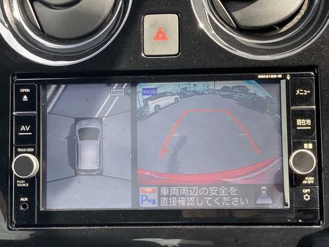 日産 ノート e－パワー メダリスト Bアロー 岐阜県 2018(平30)年 4.6万km 赤 登録時走行距離45736キロ/純正7インチSDナビ（MM318D-W）/ワンセグテレビ/全方位カメラ/バックカメラ/Blue tooth・CD・DVD・AUX・iPod・SDミュージックサーバー/ETC/衝突被害軽減システム/デジタルインナーミラー/EBD（電子制御制動力配分システム）/インテリジェント エマージェンシーブレーキ/LDW（車線逸脱警報）/踏み間違い衝突防止アシスト/車両接近通報装置/コーナーセンサー前後/ドライブレコーダー前方/LEDヘッドライト/オートライト/フォグランプ/ウィンカーミラー/レーンキープアシスト/レーダークルーズコントロール/横滑り防止装置/SRSエアバッグシステム運転席・助手席/純正15アルミホイール/ハーフレザーシート/フルフラットシート/純正フロアマット/プッシュスタート/スマートキー/スペアキー1本/保証書/取扱説明書/記録簿/ドアバイザー/ルーフブラック