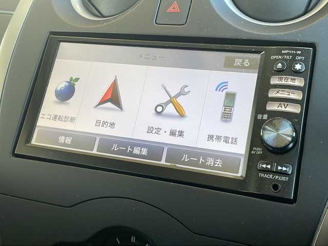 日産 ノート X 長野県 2012(平24)年 11.3万km スーパーブラック 純正メモリナビ/社外14インチアルミ/アイドリングストップ/プッシュスタート/ホイール付き夏タイヤ積込