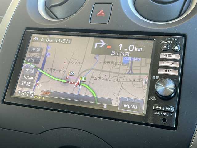 日産 ノート X 長野県 2012(平24)年 11.3万km スーパーブラック 純正メモリナビ/社外14インチアルミ/アイドリングストップ/プッシュスタート/ホイール付き夏タイヤ積込