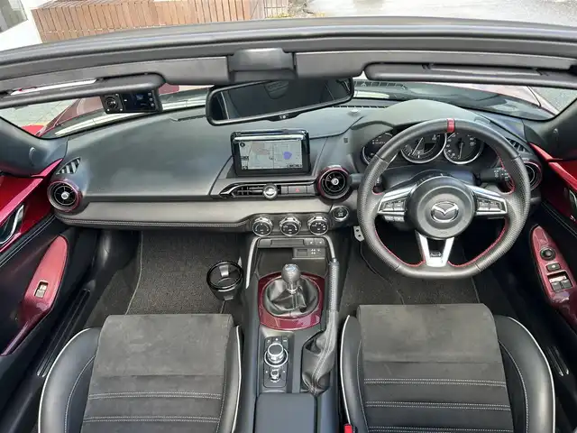 マツダ ロードスター RS 静岡県 2021(令3)年 0.5万km ソウルレッドクリスタルM 6速MT/純正フルエアロ FSR/ワンオーナー/純正ナビ/DVD再生/バックカメラ/BOSEサウンド/360ドラレコ　CS-360FH/ETC/RECARO製シート/シートヒーター/プッシュスタート/パーキングセンサー/オートエグゼ　ローダウンスプリング/オートエグゼ　リヤウィング　/オートエグゼ　スポーツステアリングホイール /HKSマフラー/純正マフラー有/純正フロアマット/LEDヘッドライト/スマートキー/プッシュスタート/純正16AW