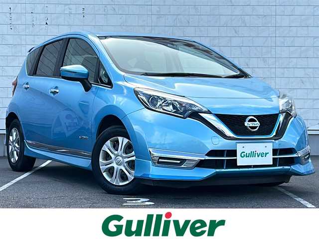 日産 ノート e－パワー X 長野県 2016(平28)年 7.7万km ソニックブルー プッシュスタート/社外SDナビ/Bluetooth/AM/FM/CD/DVD/TV/USB/バックカメラ/ETC/オートライト/レーンキープアシスト/社外ドライブレコーダー/コーナーセンサー/純正フロアマット