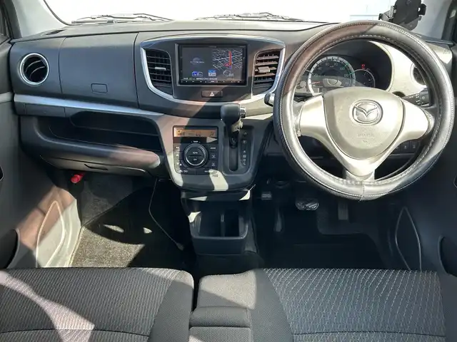マツダ フレア カスタムスタイル XS 福岡県 2014(平26)年 8.1万km ブルーイッシュブラックパール3 純正メモリナビ/　（AM/FM/CD/DVD/Bluetooth/フルセグTV）/運転支援機能/・レーダーブレーキサポート/・誤発進抑制機能/・エマージェンシーストップシグナル/フォグライト/アイドリングストップ/横滑り防止装置/純正14インチアルミホイール/ETC/社外フロアマット/電源ソケット×1/ISOFIX/電格ウインカーミラー/ドアバイザー/保証書/取扱説明書/ナビ取扱説明書