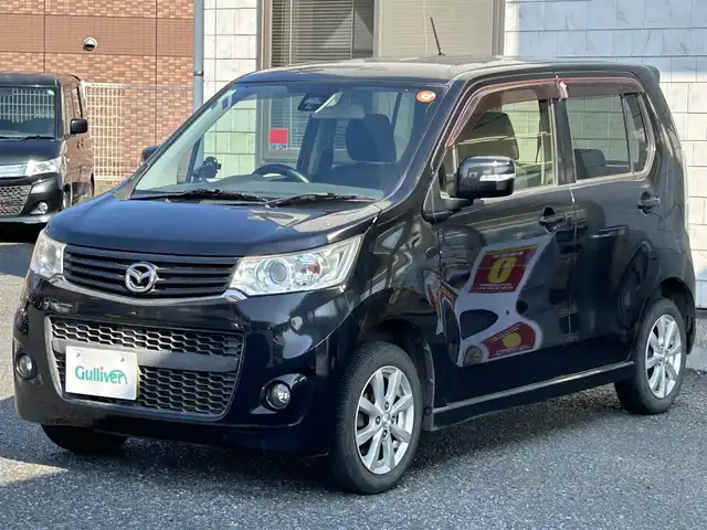 マツダ フレア カスタムスタイル XS 福岡県 2014(平26)年 8.1万km ブルーイッシュブラックパール3 純正メモリナビ/　（AM/FM/CD/DVD/Bluetooth/フルセグTV）/運転支援機能/・レーダーブレーキサポート/・誤発進抑制機能/・エマージェンシーストップシグナル/フォグライト/アイドリングストップ/横滑り防止装置/純正14インチアルミホイール/ETC/社外フロアマット/電源ソケット×1/ISOFIX/電格ウインカーミラー/ドアバイザー/保証書/取扱説明書/ナビ取扱説明書