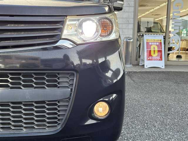 マツダ フレア カスタムスタイル XS 福岡県 2014(平26)年 8.1万km ブルーイッシュブラックパール3 純正メモリナビ/　（AM/FM/CD/DVD/Bluetooth/フルセグTV）/運転支援機能/・レーダーブレーキサポート/・誤発進抑制機能/・エマージェンシーストップシグナル/フォグライト/アイドリングストップ/横滑り防止装置/純正14インチアルミホイール/ETC/社外フロアマット/電源ソケット×1/ISOFIX/電格ウインカーミラー/ドアバイザー/保証書/取扱説明書/ナビ取扱説明書