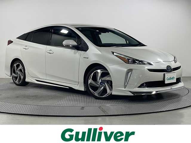トヨタ プリウス A ツーリングセレクション 広島県 2019(平31)年 2.8万km ホワイトパールクリスタルシャイン モデリスタフルエアロ/モデリスタ18インチAW/純正9型ナビ/黒革シート/シートヒーター/パワーシート/バックカメラ/セーフティセンス/・プリクラッシュセーフティ/・レーンディパーチャーアラート/・オートマチックハイビーム/・レーダークルーズコントロール/LEDヘッドランプ/ワイヤレス充電/ETC