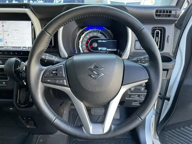 スズキ ハスラー HYBRID X 滋賀県 2020(令2)年 4.2万km ピュアホワイトP 純正９インチナビ/Bluetooth/AppleCarPlay/AndoroidAuto/フルセグ・CD/DVD/USB/全方位カメラ/デュアルカメラブレーキサポート/車線逸脱警報/オートライト/オートハイビーム/ビルトインETC/シートヒーター（D/N）/革巻きステアリング/純正ドアバイザー/純正フロアマット/コーナーセンサー/純正15インチAW