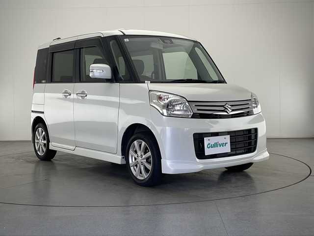 スズキ スペーシア X リミテッド 宮崎県 2015(平27)年 2万km パールホワイト 禁煙車/衝突被害軽減ブレーキ/純正ナビTV/（AUX/FMAM/ワンセグTV)/純正バックカメラ/純正キセノンオートライト/純正14インチアルミ/純正エアロ/純正ルーフエンドスポイラー/純正フロアマット/両側電動スライドドア/前席シートヒーター/オートエアコン/ウインカードアミラー/スマートキー/プッシュエンジンスタート/スペアキー/新車時保証書/取扱い説明書