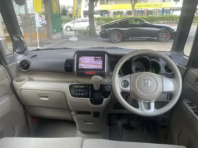 ホンダ Ｎ ＢＯＸ G Lパッケージ 熊本県 2012(平24)年 12.4万km ヒダマリアイボリーパール ワンオーナー/プッシュスタート/社外ナビ/（CD・DVD・フルセグTV・BTオーディオ・SD）/バックカメラ/ETC/両側パワースライドドア/アイドリングストップ/純正フロアマット/純正ドアバイザー/新車保証書/取扱説明書/スマートスペアキー×1本