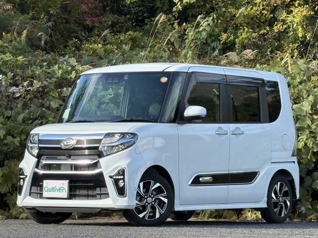 ダイハツ タント カスタム X スタイルセレクション 大分県 2021(令3)年 3.2万km シャイニングホワイトパール 両側パワースライドドア /ハーフレザーシート/シートヒーター/純正メモリーナビ/バックカメラ/フルセグ /Bluetooth/DVD/ビルトインETC/純正ドライブレコーダー/純正LEDヘッドライト/純正フォグランプ/純正14インチアルミホイール/リアソナー/スマートキー/エンジンプッシュスタート
