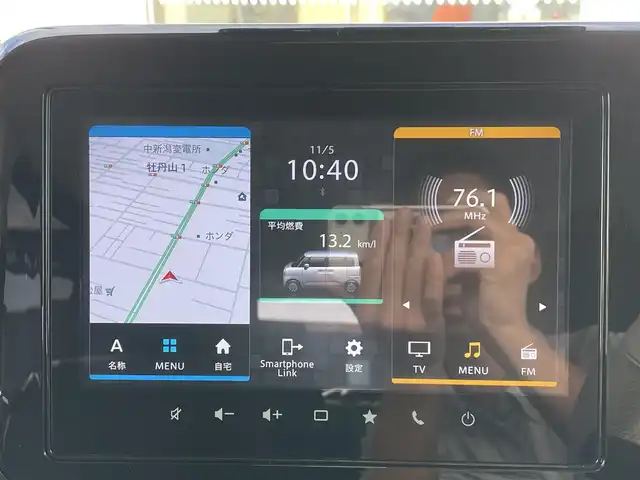 スズキ ワゴンＲ スマイル HYBRID S 新潟県 2022(令4)年 1.2万km インディゴブルーメタリック/ホワイト2トーン ワンオーナー/メモリナビ/フルセグテレビ/アラウンドビューモニター/アイドリングストップ/クルーズコントロール/ドアバイザー/プッシュスタート/両側パワースライドドア/コーナーセンサー/ハンズフリー/運転席シートヒーター/純正フロアマット/スペアキー1個