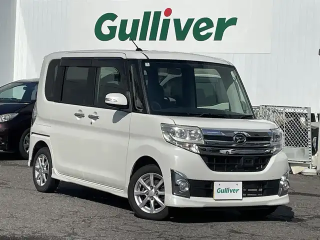 ダイハツ タント カスタム X スマートセレ SA 福島県 2014(平26)年 13.9万km パールホワイトⅢ 社外ナビ/（CD/DVD/FM/AM/BT/フルセグTV/HDMI）/アイドリングストップ/プッシュスタート/パワースライドドア/バックカメラ/ETC/衝突軽減防止/横滑り防止/オートライト/純正フロアマッド