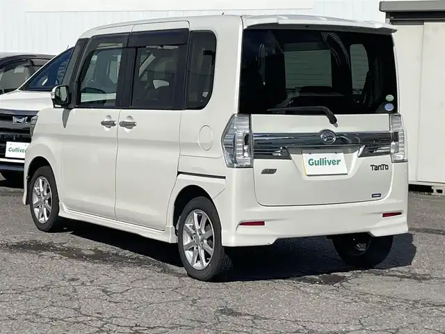 ダイハツ タント カスタム X スマートセレ SA 福島県 2014(平26)年 13.9万km パールホワイトⅢ 社外ナビ/（CD/DVD/FM/AM/BT/フルセグTV/HDMI）/アイドリングストップ/プッシュスタート/パワースライドドア/バックカメラ/ETC/衝突軽減防止/横滑り防止/オートライト/純正フロアマッド