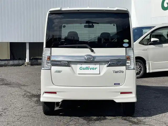 ダイハツ タント カスタム X スマートセレ SA 福島県 2014(平26)年 13.9万km パールホワイトⅢ 社外ナビ/（CD/DVD/FM/AM/BT/フルセグTV/HDMI）/アイドリングストップ/プッシュスタート/パワースライドドア/バックカメラ/ETC/衝突軽減防止/横滑り防止/オートライト/純正フロアマッド