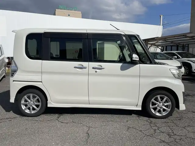 ダイハツ タント カスタム X スマートセレ SA 福島県 2014(平26)年 13.9万km パールホワイトⅢ 社外ナビ/（CD/DVD/FM/AM/BT/フルセグTV/HDMI）/アイドリングストップ/プッシュスタート/パワースライドドア/バックカメラ/ETC/衝突軽減防止/横滑り防止/オートライト/純正フロアマッド
