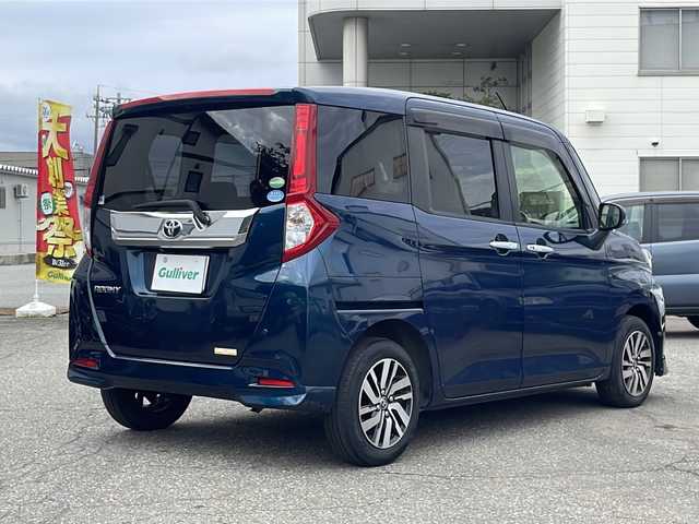 トヨタ ルーミー カスタムG S 福井県 2017(平29)年 4万km レーザーブルークリスタルシャイン 登録時走行距離３９１３０ｋｍ/ワンオーナー/純正メモリナビゲーション/（CD/DVD/BT）/フルセグテレビ/バックカメラ/プリクラッシュセーフティ/純正14インチアルミホイール/両側電動スライドドア/ETC/ステアリングリモコン/クルーズコントロール/オートライト/オートリトラミラー/アイドリングストップ/プッシュスタート/スマートキー/保証書/取扱説明書