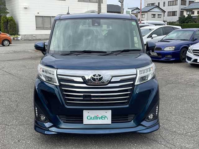 トヨタ ルーミー カスタムG S 福井県 2017(平29)年 4万km レーザーブルークリスタルシャイン 登録時走行距離３９１３０ｋｍ/ワンオーナー/純正メモリナビゲーション/（CD/DVD/BT）/フルセグテレビ/バックカメラ/プリクラッシュセーフティ/純正14インチアルミホイール/両側電動スライドドア/ETC/ステアリングリモコン/クルーズコントロール/オートライト/オートリトラミラー/アイドリングストップ/プッシュスタート/スマートキー/保証書/取扱説明書